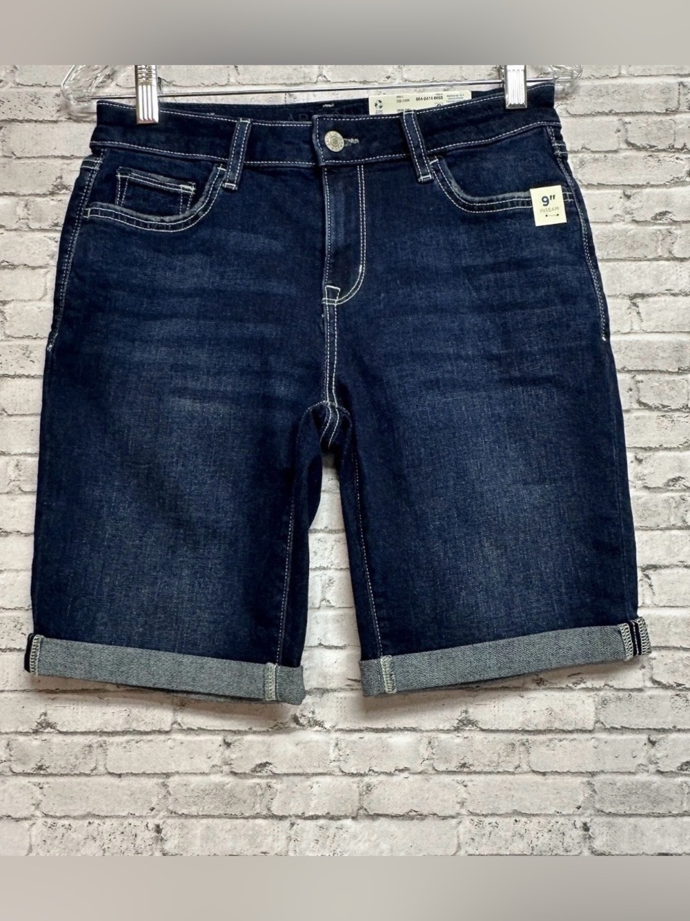 Arizona Jeans Co. Womens Size 5 Jean Bermuda Shorts Mid Rise Cuffed NEW